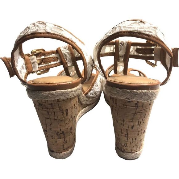Cato Lace Cork Wedge Sandals - Picture 6 of 11